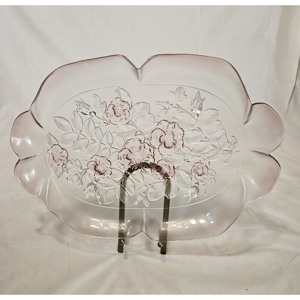 Vintage Mikasa Pink Rosella Large Serving Platter  16" x  11" x 1.5" Excellent